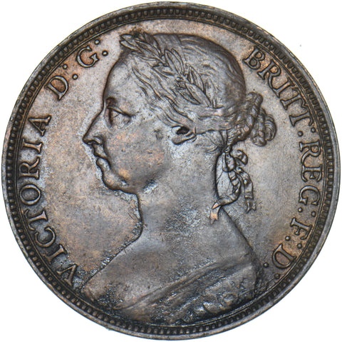1891 Penny - Victoria British Bronze Coin - Nice