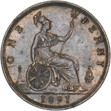 1891 Penny - Victoria British Bronze Coin - Nice