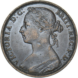 1892 Penny - Victoria British Bronze Coin - Nice
