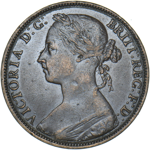 1892 Penny - Victoria British Bronze Coin - Nice