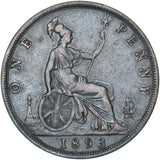 1893 Penny - Victoria British Bronze Coin - Nice