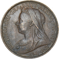 1895 Penny - Victoria British Bronze Coin - Very Nice