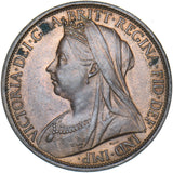 1896 Penny - Victoria British Bronze Coin - Very Nice