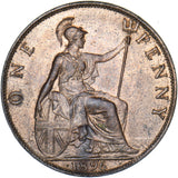 1896 Penny - Victoria British Bronze Coin - Very Nice