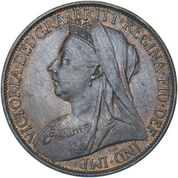 1897 Penny - Victoria British Bronze Coin - Very Nice