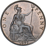 1897 Penny - Victoria British Bronze Coin - Superb
