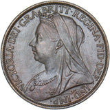 1899 Penny - Victoria British Bronze Coin - Very Nice
