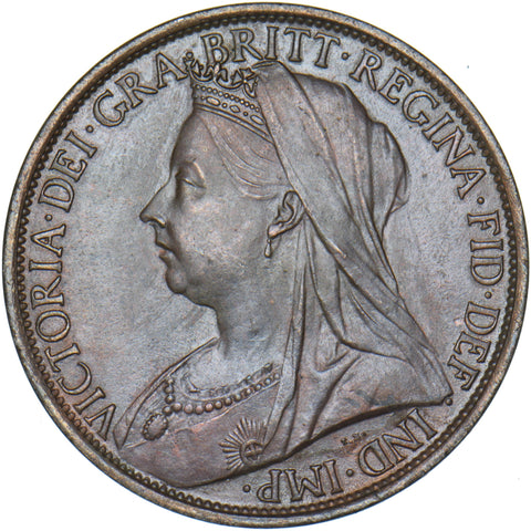 1899 Penny - Victoria British Bronze Coin - Very Nice