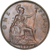 1899 Penny - Victoria British Bronze Coin - Very Nice