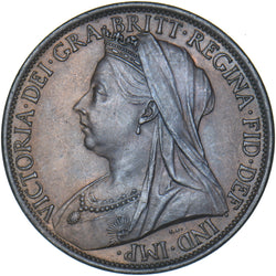 1900 Penny - Victoria British Bronze Coin - Very Nice