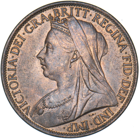 1901 Penny - Victoria British Bronze Coin - Very Nice