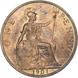 1901 Penny - Victoria British Bronze Coin - Superb