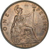1901 Penny - Victoria British Bronze Coin - Superb