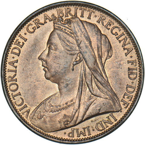 1901 Penny - Victoria British Bronze Coin - Very Nice