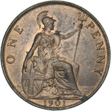 1901 Penny - Victoria British Bronze Coin - Very Nice