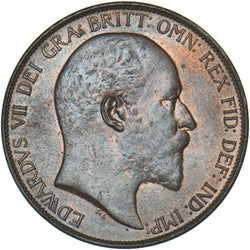 1902 Penny - Edward VII British Bronze Coin - Superb