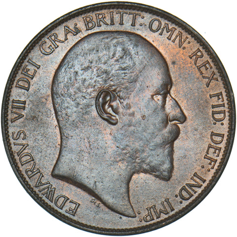1902 Penny - Edward VII British Bronze Coin - Superb