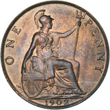 1902 Penny - Edward VII British Bronze Coin - Superb