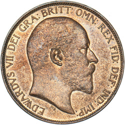 1902 Penny - Edward VII British Bronze Coin - Superb