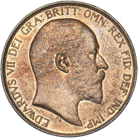 1902 Penny - Edward VII British Bronze Coin - Superb