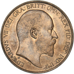 1902 Penny - Edward VII British Bronze Coin - Superb