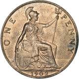 1902 Penny - Edward VII British Bronze Coin - Superb