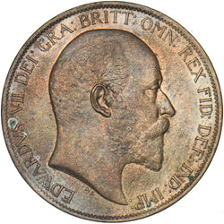 1902 Penny - Edward VII British Bronze Coin - Superb