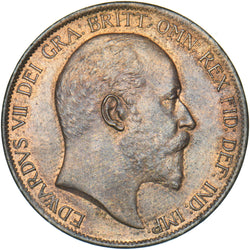 1902 Penny (Low Tide) - Edward VII British Bronze Coin - Superb