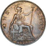 1902 Penny (Low Tide) - Edward VII British Bronze Coin - Superb