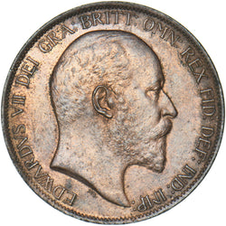 1902 Penny (Low Tide) - Edward VII British Bronze Coin - Superb