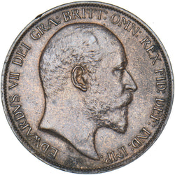 1902 Penny - Edward VII British Bronze Coin - Very Nice