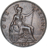 1902 Penny - Edward VII British Bronze Coin - Very Nice