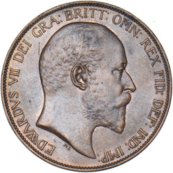 1903 Penny - Edward VII British Bronze Coin - Very Nice