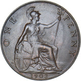 1903 Penny - Edward VII British Bronze Coin - Superb