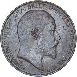 1905 Penny - Edward VII British Bronze Coin - Very Nice