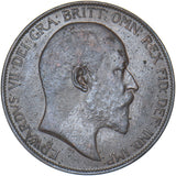 1905 Penny - Edward VII British Bronze Coin - Very Nice