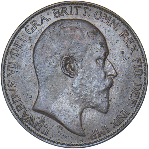 1905 Penny - Edward VII British Bronze Coin - Very Nice