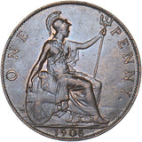 1905 Penny - Edward VII British Bronze Coin - Very Nice