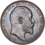 1906 Penny - Edward VII British Bronze Coin - Very Nice