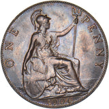 1906 Penny - Edward VII British Bronze Coin - Very Nice