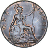 1906 Penny - Edward VII British Bronze Coin - Very Nice