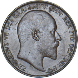 1906 Penny - Edward VII British Bronze Coin - Very Nice