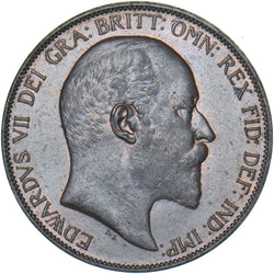 1906 Penny - Edward VII British Bronze Coin - Very Nice
