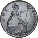 1906 Penny - Edward VII British Bronze Coin - Very Nice