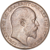1908 Penny - Edward VII British Bronze Coin - Very Nice
