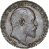 1908 Penny - Edward VII British Bronze Coin - Very Nice