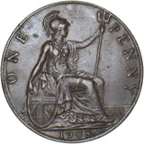 1908 Penny - Edward VII British Bronze Coin - Very Nice