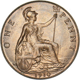 1910 Penny - Edward VII British Bronze Coin - Very Nice