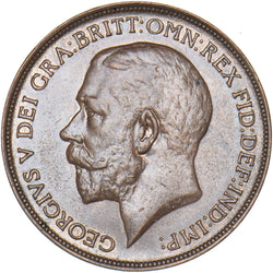 1912 H Penny - George V British Bronze Coin - Very Nice