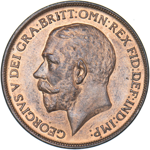 1912 Penny - George V British Bronze Coin - Superb